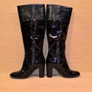 COACH “Rowan” patent leather boots, size 8.5